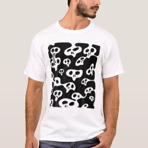 T-shirt Kawaii Cool Ghosts Skuls Motif Nu Goth Skeleto