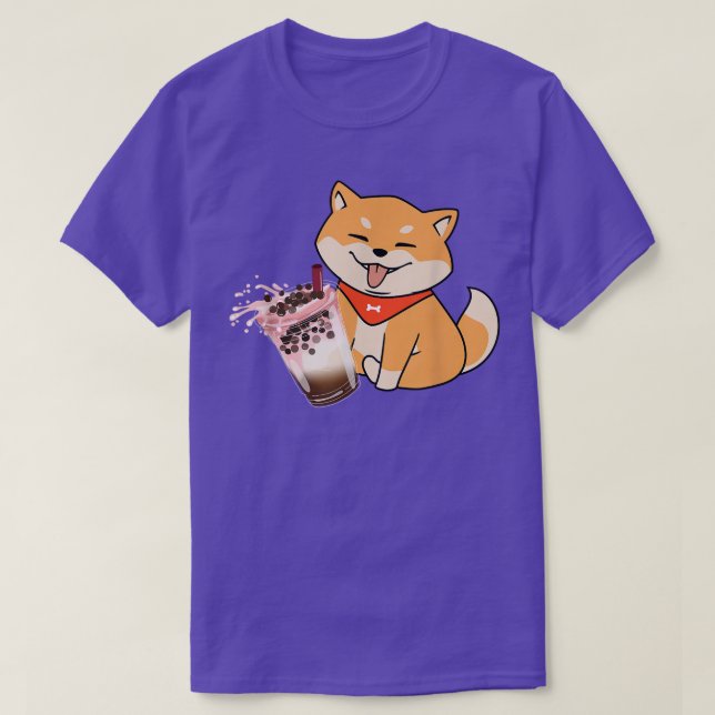 T-shirt Kawaii Corgi Loves Bubble Tea Funny Boba's Welsh D (Design devant)