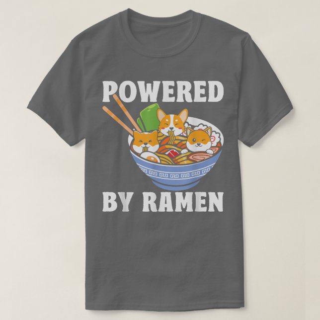 T-shirt Kawaii Corgi Ramen Cute Puppy japonais Manga Anime (Design devant)