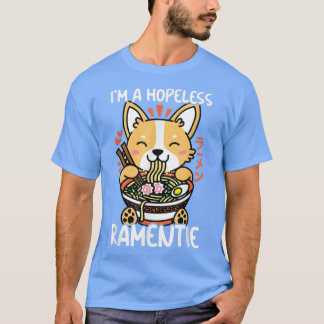 T-shirt Kawaii Corgi Ramen Cute Puppy japonais Manga Anime