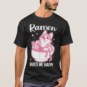 T-shirt Kawaii Corgi Ramen Cute Puppy japonais Manga Anime