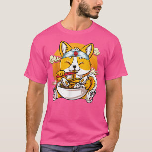 T-shirt Kawaii Corgi Ramen mignonne japonais manga Anime c