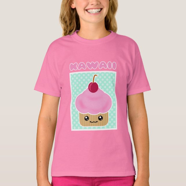 T-shirt Kawaii Cupcake Cerise Candy (Devant)