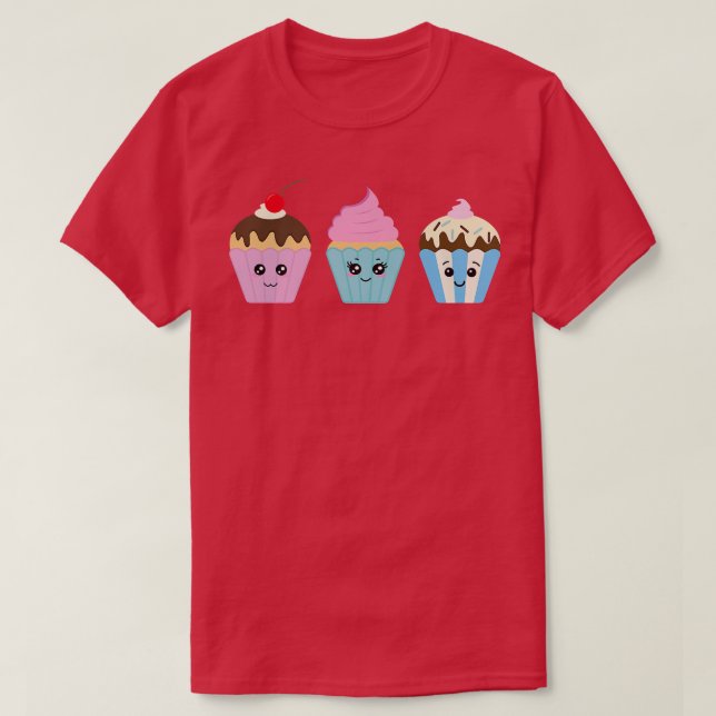 T-shirt Kawaii Cupcakes Baker Baking Muffin (Design devant)