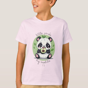 T-shirt Kawaii Cute Baby Panda Manger Avocado