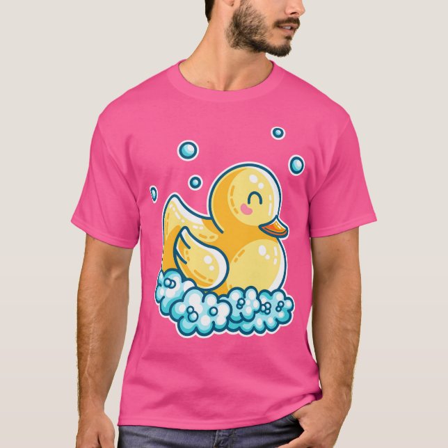 T-shirt Kawaii Cute Bain Caoutchouc Canard (Devant)