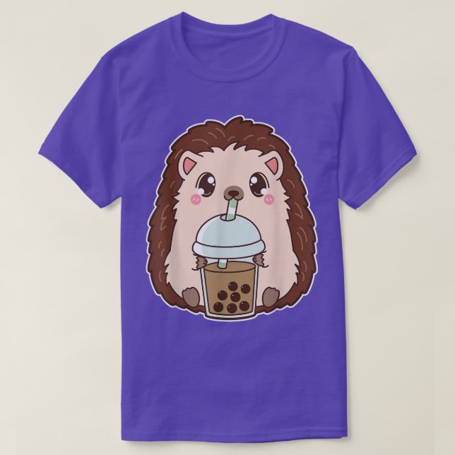 T-shirt Kawaii Cute Boba Hedgehog Classic Bubble Pearl Mil (Design devant)