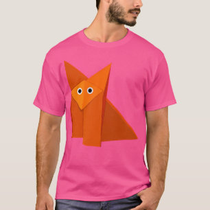 T-shirt Kawaii Cute Origami Fox Art géométrique