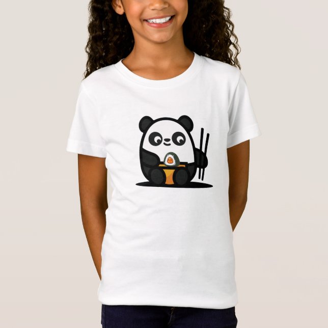 T-shirt Kawaii Cute Sushi Panda (Devant)