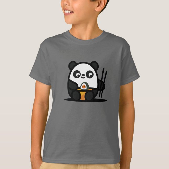 T-shirt Kawaii Cute Sushi Panda (Devant)