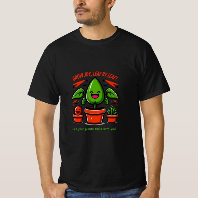 T-shirt Kawaii Design Plante - Cactus souriant, Succulent (Devant)