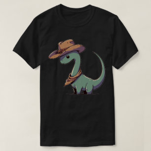 T-shirt Kawaii Dinosaur Brontosaurus Cowboy Funny
