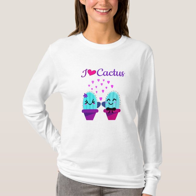 T-shirt kawaii et l'amour du cactus mignon (Devant)