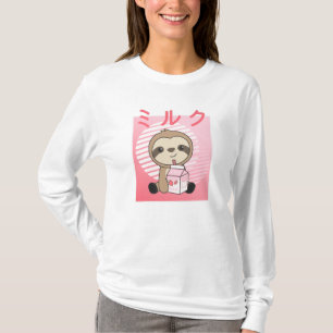 T-shirt Kawaii Fault Retro Japonais Fraise Milkshake