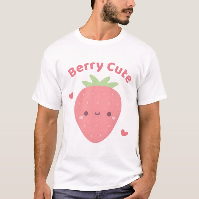 T-shirt Kawaii fraise, Berry Cute Pun (Devant)