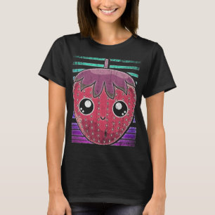 T-shirt Kawaii Fruit de Berry Rouge été fraise rétro