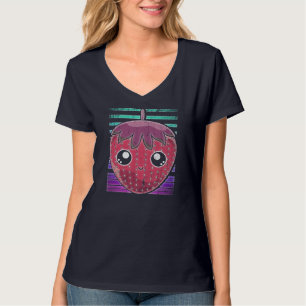 T-shirt Kawaii Fruit de Berry Rouge été fraise rétro