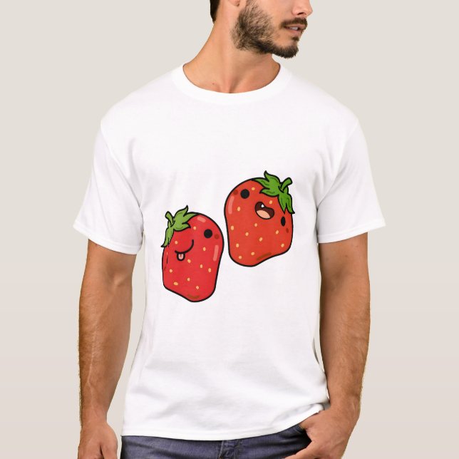 T-shirt Kawaii Fruit Fraise (Devant)