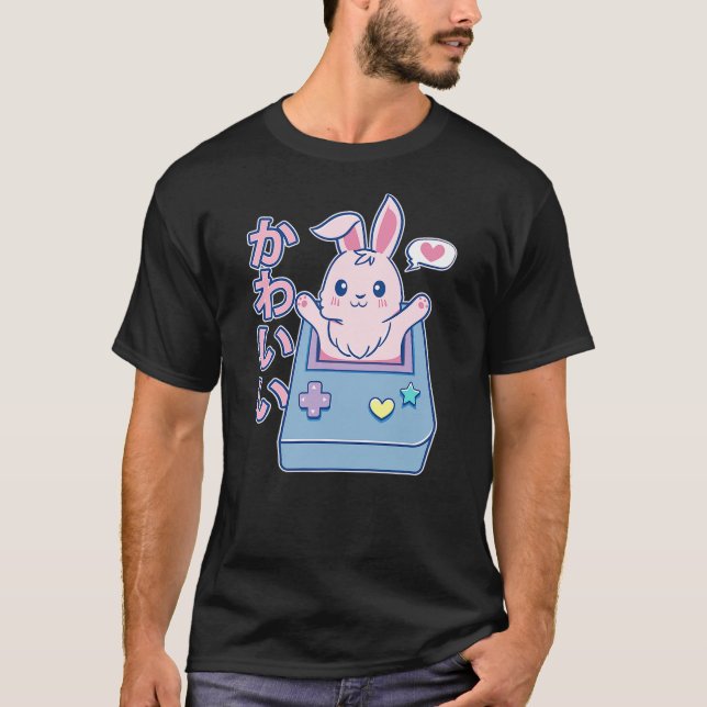 T-shirt kawaii gamer bunny - Rabbit Pastel Cute (Devant)