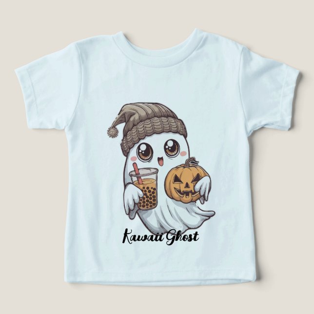 T-shirt Kawaii Ghost -Casquette confortable, Boba  (Design Recto)