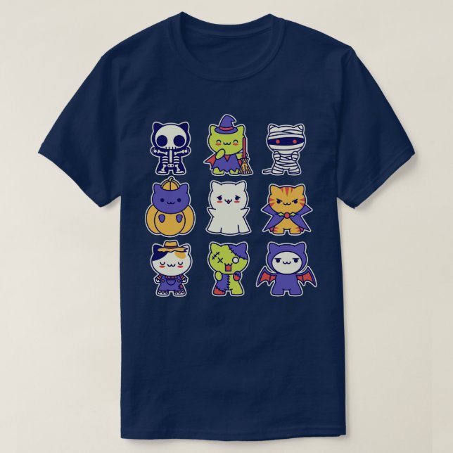 T-shirt Kawaii Halloween Kitties (Design devant)