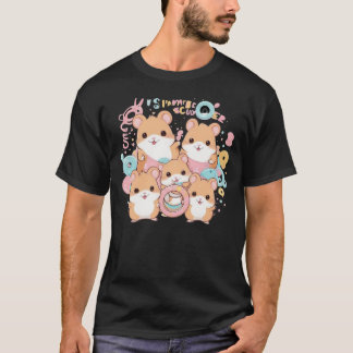 T-shirt Kawaii Hamster Rings Squad Art