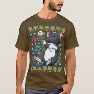 T-shirt Kawaii Hanoukka Chat Chanukah Juif Chat Propriétai