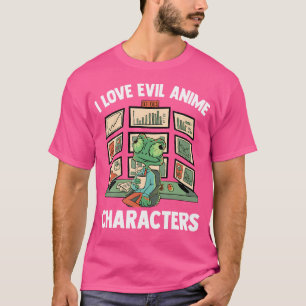 T-shirt Kawaii I Love Evil Anime Caractères Otaku Chameleo