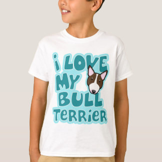 T-shirt Kawaii I Love My Brindle Bull Terrier