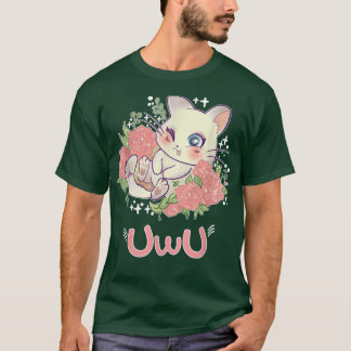 T-shirt Kawaii I UwU Cat I Kawaii Mème mignonne Japon Anim
