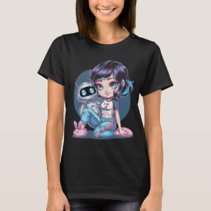 T-shirt Kawaii J'adore Mon Compagnon de Discussion Ai Ador