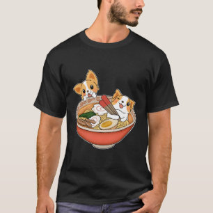 T-shirt Kawaii Japonais Anime Corgi Chien Long Manche Drôl