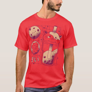 T-shirt Kawaii Japonais Boba Thé Guinée Donut de porc Cook