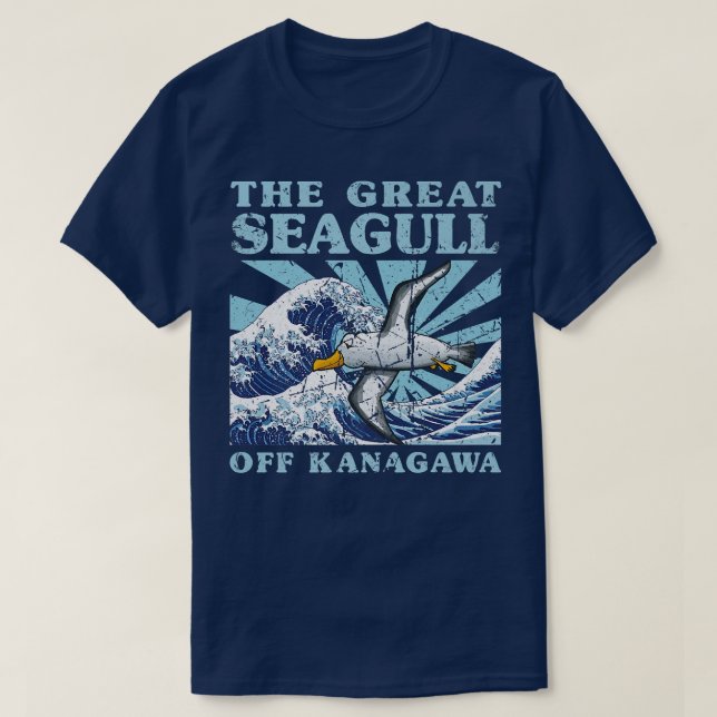 T-shirt Kawaii Japonais Grande Vague Grand Mouette Cute Ja (Design devant)