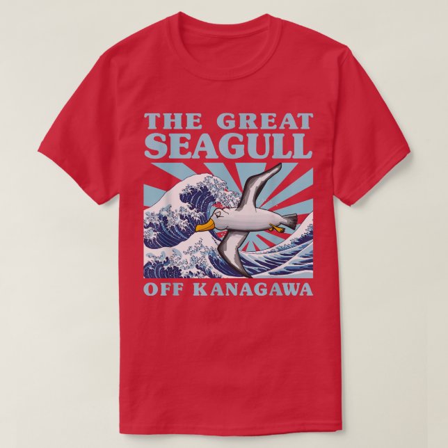 T-shirt Kawaii Japonais Grande Vague Grand Mouette Cute Ja (Design devant)