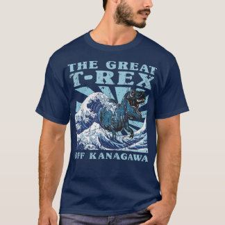 T-shirt Kawaii Japonais Grande Vague Great T Rex Cute Japo