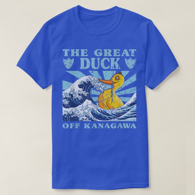 T-shirt Kawaii Japonais Grande Vague Super Canard Cute Jap (Design devant)