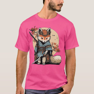 T-shirt Kawaii japonais Samurai Fox Anime