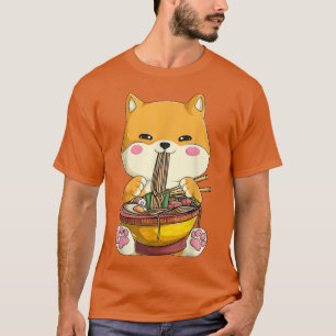 T-shirt Kawaii Japonaise Shiba Inu Chemise Filles, Ramen
