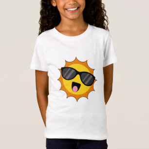T-Shirt Kawaii Joyeux soleil avec lunettes de soleil