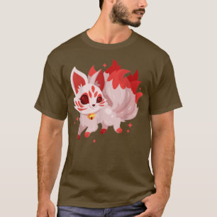 T-shirt Kawaii Kitsune Neuf Tails Japonais Pour Anime Drôl