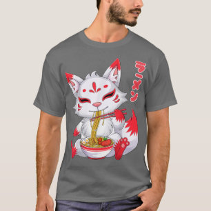 T-shirt Kawaii Kitsune Ramen nouilles japonais Anime nouil