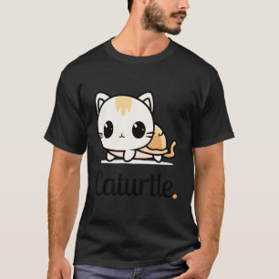 T-shirt Kawaii Kitten Caturtle Anime Chat Chibi Turtle Cha