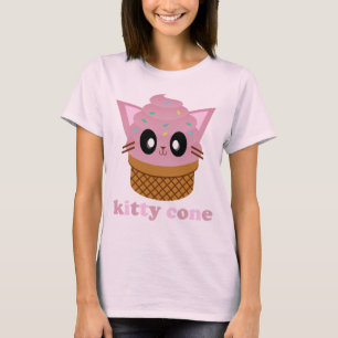 T-shirt kawaii kitty cone glace chat meow