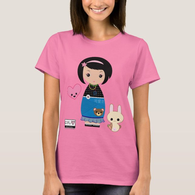 T-shirt Kawaii Kokeshi Ringer Tee (Devant)