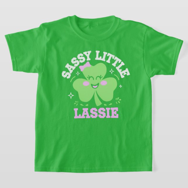 T-shirt Kawaii Lucky Clover Sassy Irish Lass St. Patrick’s (Poser)