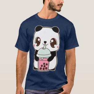 T-shirt Kawaii Mignon Ours Panda Boba Fraise Bulle Poire