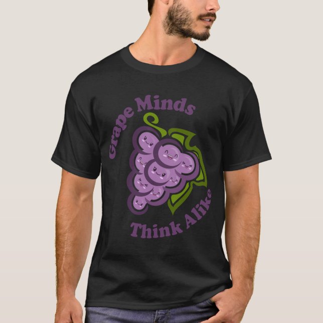 T-shirt Kawaii Mignonne Esprit De Raisins Penser Comme Fru (Devant)