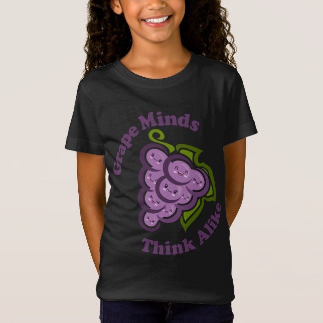 T-Shirt Kawaii Mignonne Esprit De Raisins Penser Comme Fru (Devant)