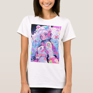 T-shirt Kawaii Moe Pastel Astronaut spatial Anime Girl